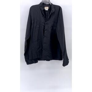 DADI Men's Black Button-Up Long Sleeve Casual Shirt SZ XL